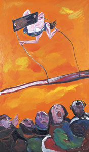 Too High, 1992 148 x 88cms Oil on Canvas