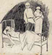 Typhus in Russia, early 1940s 20 x 19cms Pencil on Paper